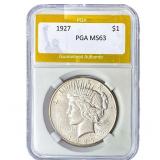 1927 Silver Peace Dollar PGA MS63