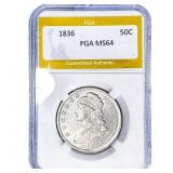 1836 Capped Bust Half Dollar PGA MS64