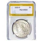 1926-D Silver Peace Dollar PGA MS64