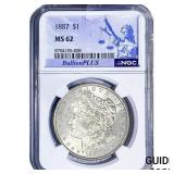 1887 Morgan Silver Dollar NGC MS62