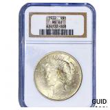 1922 Silver Peace Dollar NGC MS63