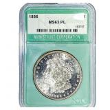 1886 Morgan Silver Dollar NTC MS63 PL