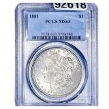 1881 Morgan Silver Dollar PCGS MS63