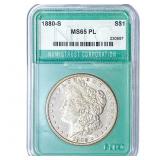 1880-S Morgan Silver Dollar NTC MS65 PL