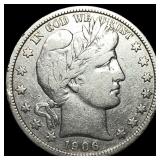 1906-D Silver Barber Half Dollar ABOUT UNCIRCULATE
