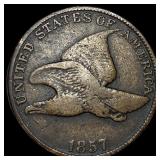 1857 Copper-Nickel Flying Eagle Cent LIGHTLY CIRCU