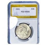 1941 Walking Liberty Half Dollar PGA MS66