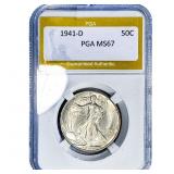 1941-D Walking Liberty Half Dollar PGA MS67