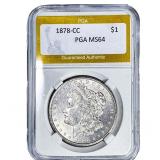 1878-CC Morgan Silver Dollar PGA MS64