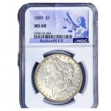1889 Morgan Silver Dollar NGC MS60