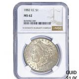 1882-CC Morgan Silver Dollar NGC MS62