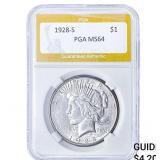 1928-S Silver Peace Dollar PGA MS64