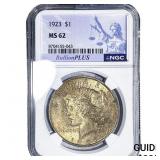 1923 Silver Peace Dollar NGC MS62