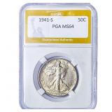 1941-S Walking Liberty Half Dollar PGA MS64