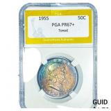 1955 Franklin Half Dollar PGA PR67+ Toned