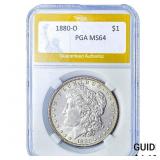 1880-O Morgan Silver Dollar PGA MS64