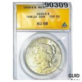 1925-S Silver Peace Dollar ANACS AU58