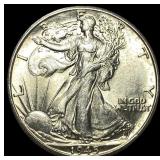 1945-D Silver Half Dollar Walking Liberty UNCIRCUL