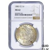 1882-CC Morgan Silver Dollar NGC MS62