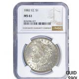 1882-CC Morgan Silver Dollar NGC MS61