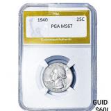 1940 Washington Silver Quarter PGA MS67