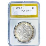 1897-O Morgan Silver Dollar PGA MS63