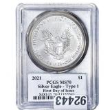 2021 Silver Eagle PCGS MS70 Type 1