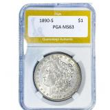 1890-S Morgan Silver Dollar PGA MS63