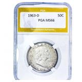 1963-D Franklin Half Dollar PGA MS66