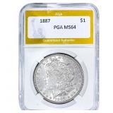 1887 Morgan Silver Dollar PGA MS64