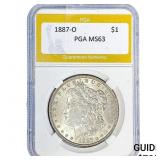 1887-O Morgan Silver Dollar PGA MS63