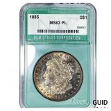 1885 Morgan Silver Dollar NTC MS63 PL