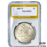1887-O Morgan Silver Dollar PGA MS63