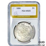 1890 Morgan Silver Dollar PGA MS65