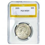 1935 Walking Liberty Half Dollar PGA MS64