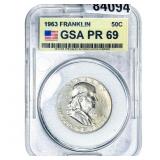 1963 Franklin Half Dollar GSA PR69