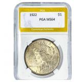 1922 Silver Peace Dollar PGA MS64
