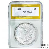 1892 Morgan Silver Dollar PGA MS63