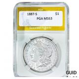 1887-S Morgan Silver Dollar PGA MS63