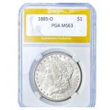 1885-O Morgan Silver Dollar PGA MS63