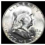 1948-D Silver Half Dollar Franklin UNCIRCULATED
