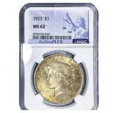 1923 Silver Peace Dollar NGC MS62