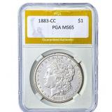 1883-CC Morgan Silver Dollar PGA MS65