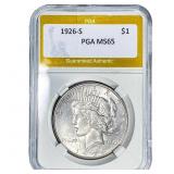 1926-S Silver Peace Dollar PGA MS65