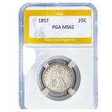 1857 Seated Liberty Half Dollar PGA MS62