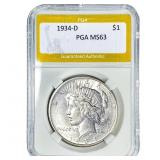1934-D Silver Peace Dollar PGA MS63
