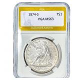 1874-S Silver Trade Dollar PGA MS63