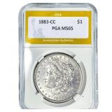 1883-CC Morgan Silver Dollar PGA MS65