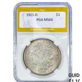 1921-D Morgan Silver Dollar PGA MS64