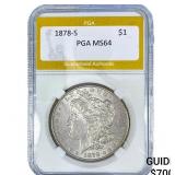 1878-S Morgan Silver Dollar PGA MS64
